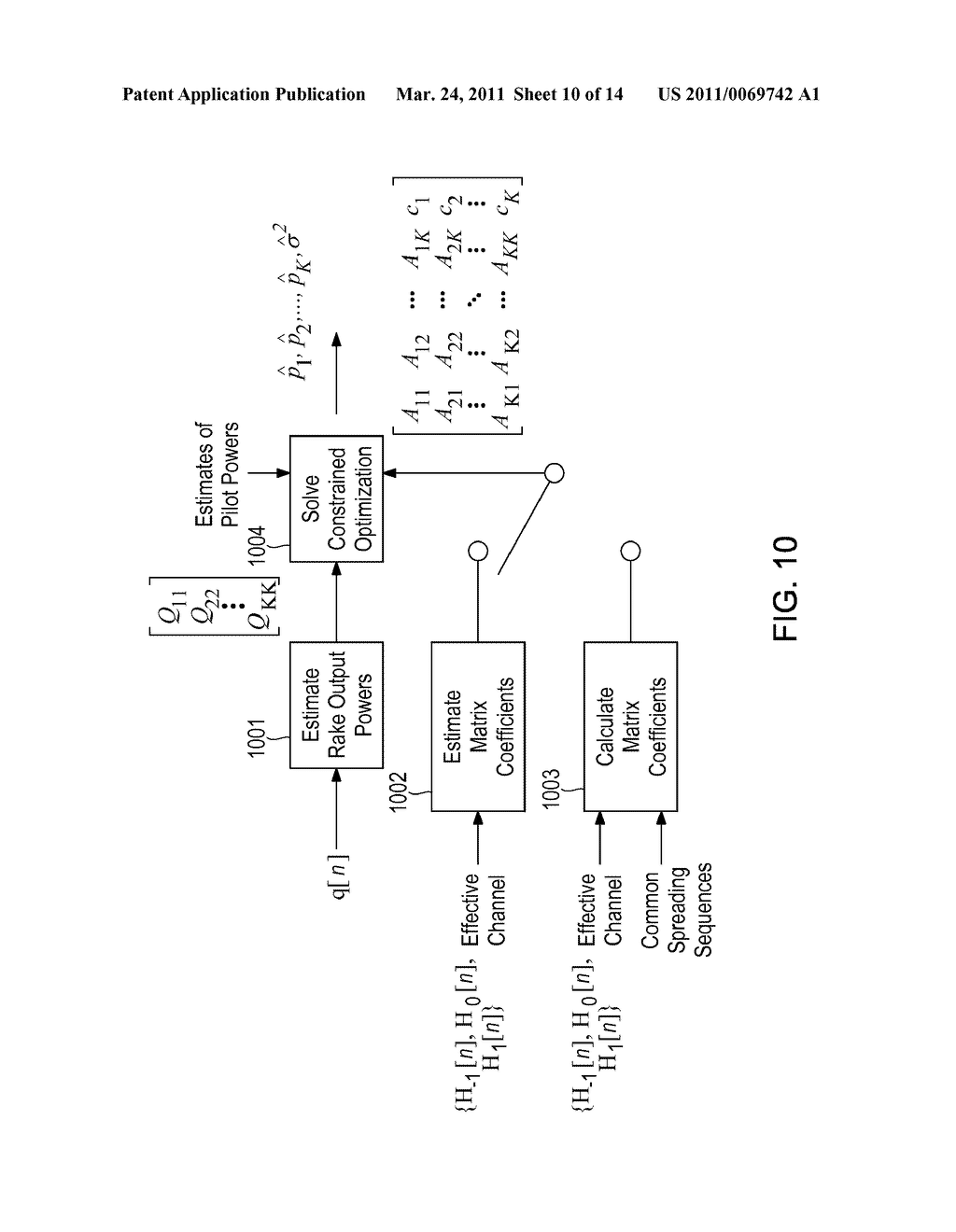 Method and Apparatus for Interference Suppression with Efficient Matrix Inversion in a DS-CDMA System - diagram, schematic, and image 11
