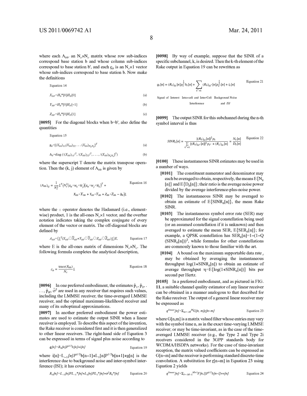 Method and Apparatus for Interference Suppression with Efficient Matrix Inversion in a DS-CDMA System - diagram, schematic, and image 23