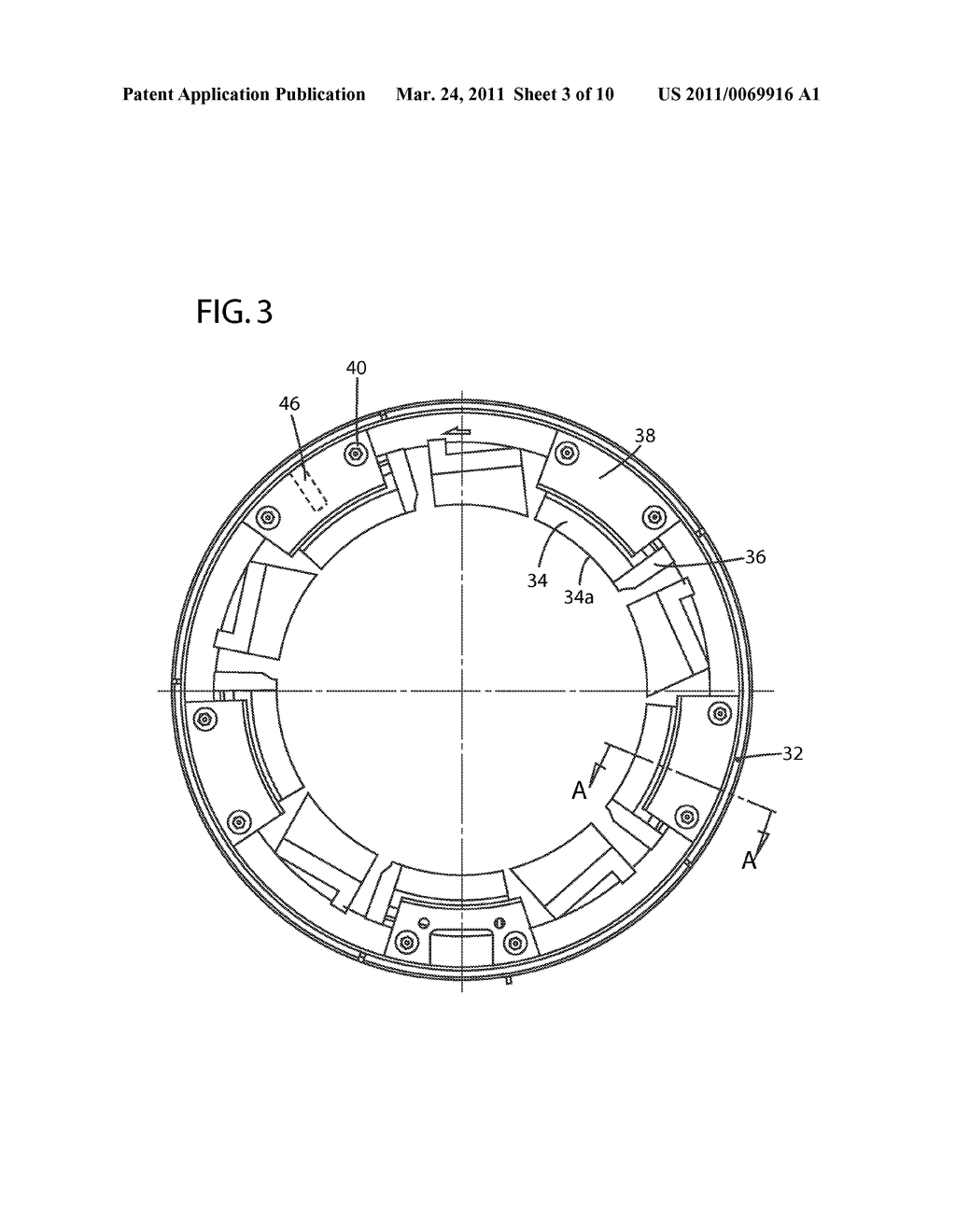 BEARING DEVICE, RETENTION MECHANISM AND METHOD FOR RETAINING AT LEAST ONE PAD - diagram, schematic, and image 04