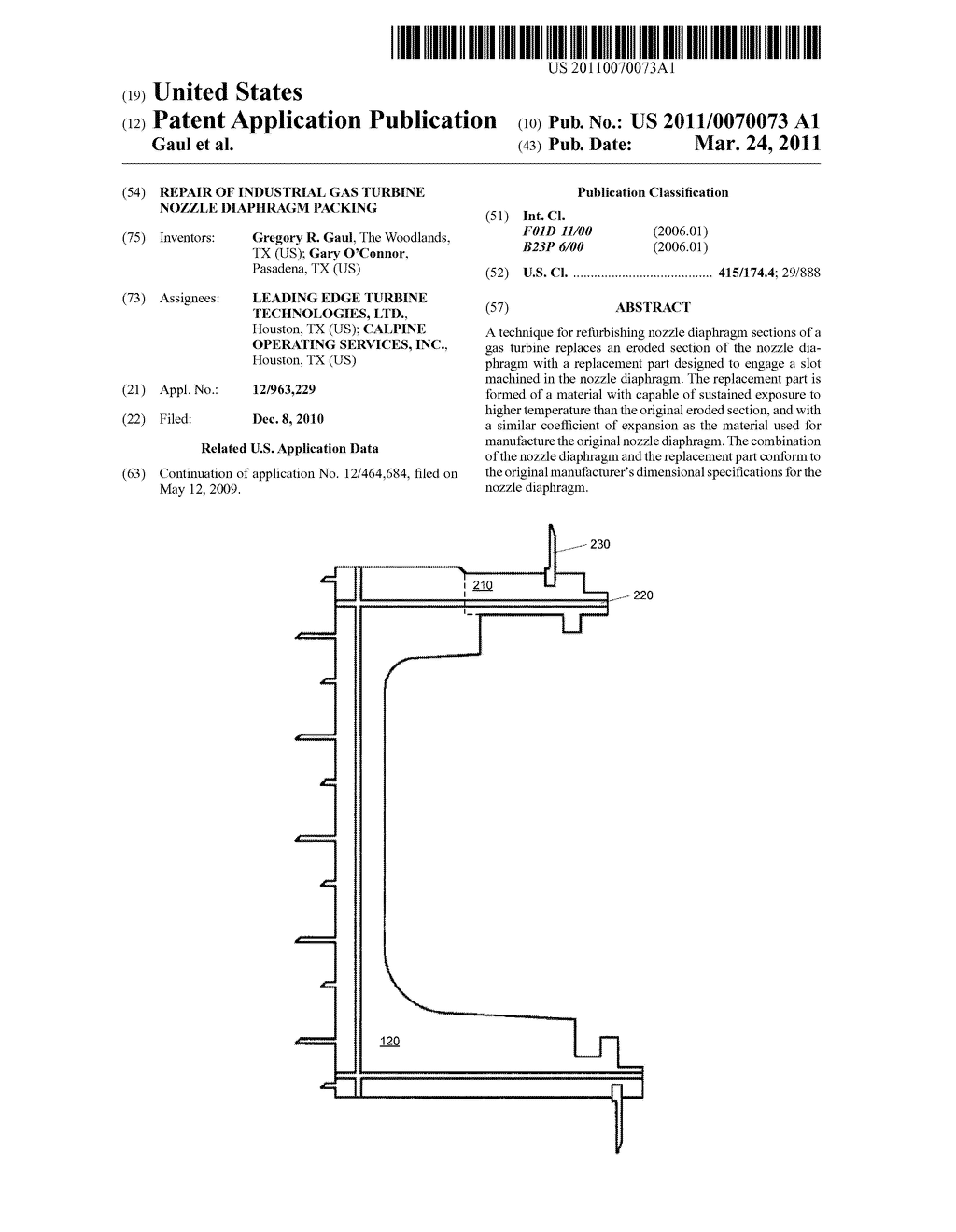 REPAIR OF INDUSTRIAL GAS TURBINE NOZZLE DIAPHRAGM PACKING - diagram, schematic, and image 01