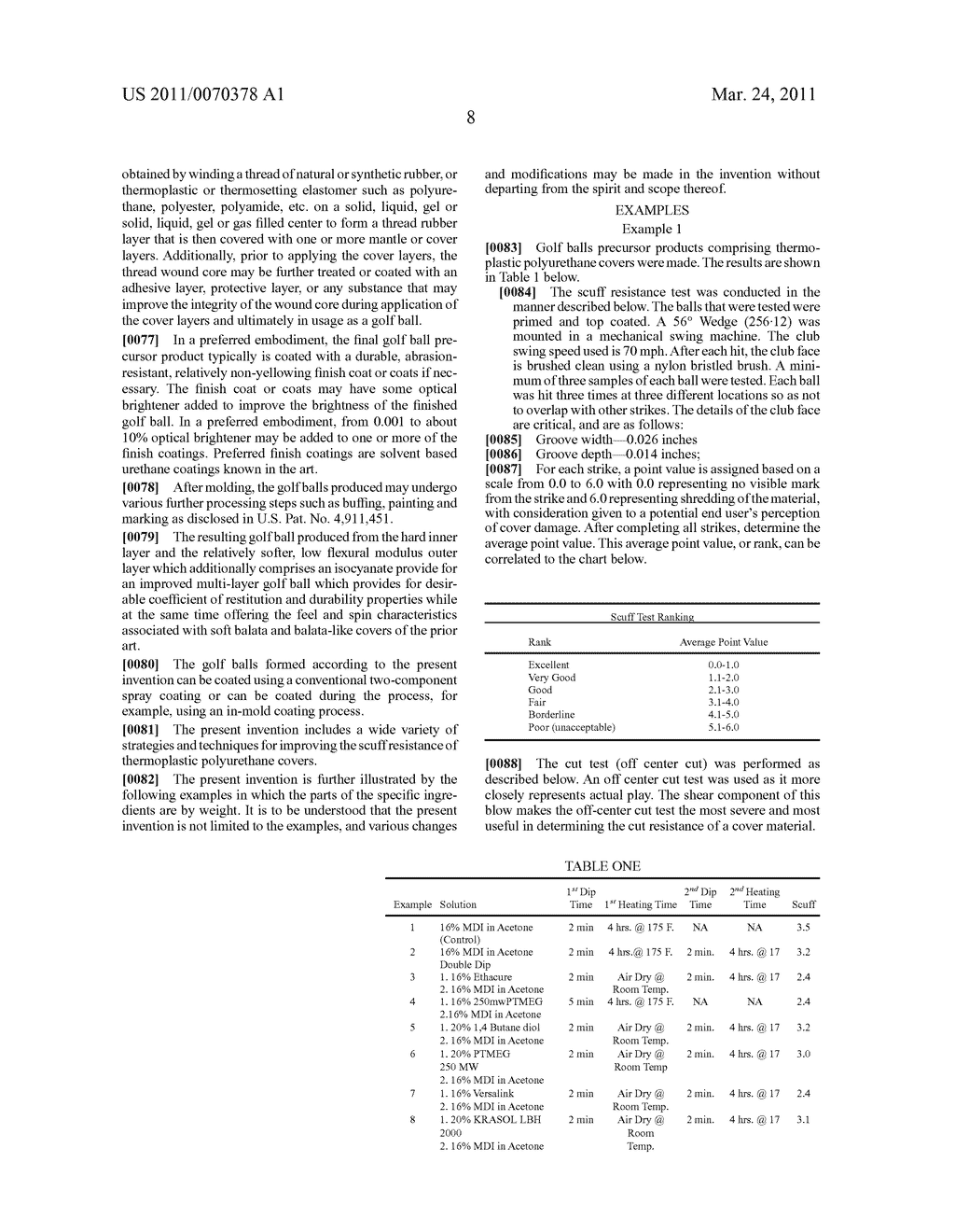 METHOD FOR TREATING THERMOPLASTIC POLYURETHANE GOLF BALL COVERS - diagram, schematic, and image 10