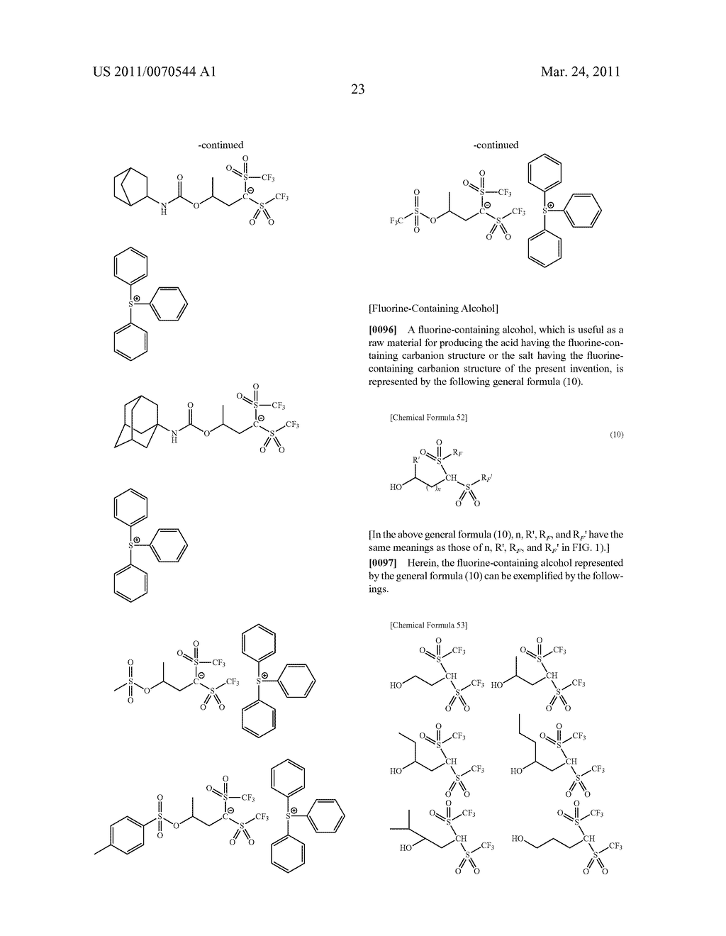 Novel Salt Having Fluorine-Containing Carbanion Structure, Derivative Thereof, Photoacid Generator, Resist Material Using the Photoacid Generator, and Pattern Forming Method - diagram, schematic, and image 24