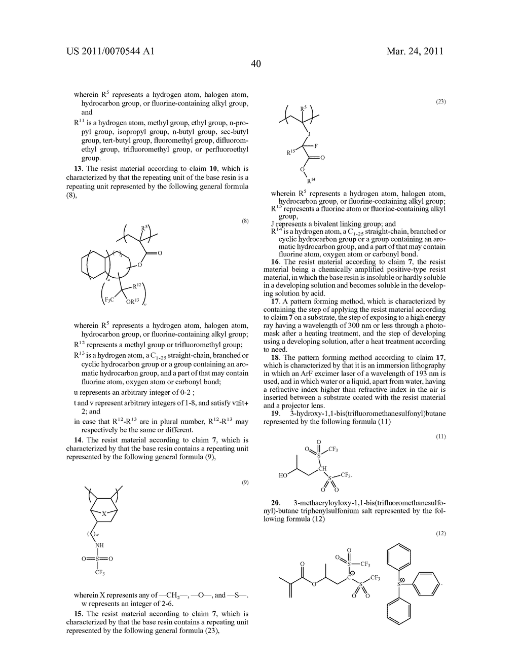 Novel Salt Having Fluorine-Containing Carbanion Structure, Derivative Thereof, Photoacid Generator, Resist Material Using the Photoacid Generator, and Pattern Forming Method - diagram, schematic, and image 41