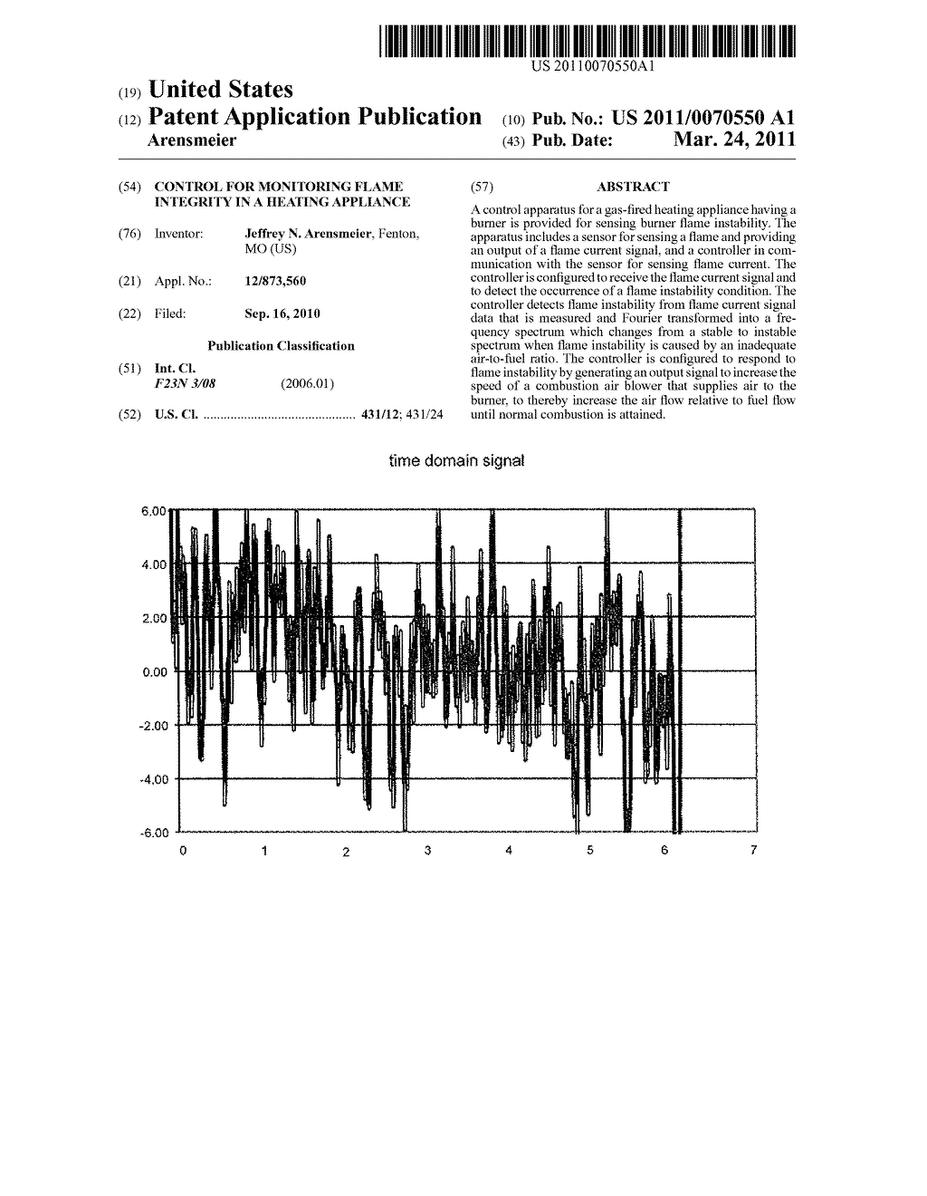 CONTROL FOR MONITORING FLAME INTEGRITY IN A HEATING APPLIANCE - diagram, schematic, and image 01