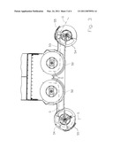 METHOD FOR DISTRIBUTING A MATERIAL FLOW ONTO A FIELD, AND CHOPPING AND SPREADING DEVICE diagram and image