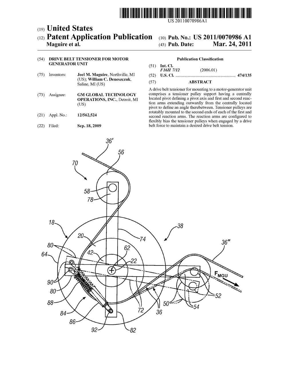 Drive Belt Tensioner for Motor Generator Unit - diagram, schematic, and image 01