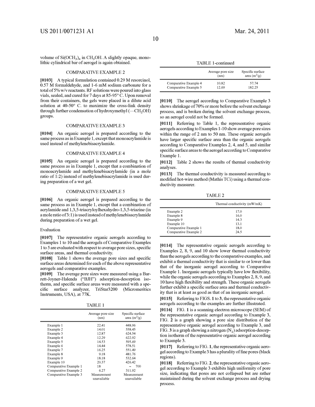 ORGANIC AEROGEL AND COMPOSITION AND METHOD FOR MANUFACTURING THE ORGANIC AEROGEL - diagram, schematic, and image 14