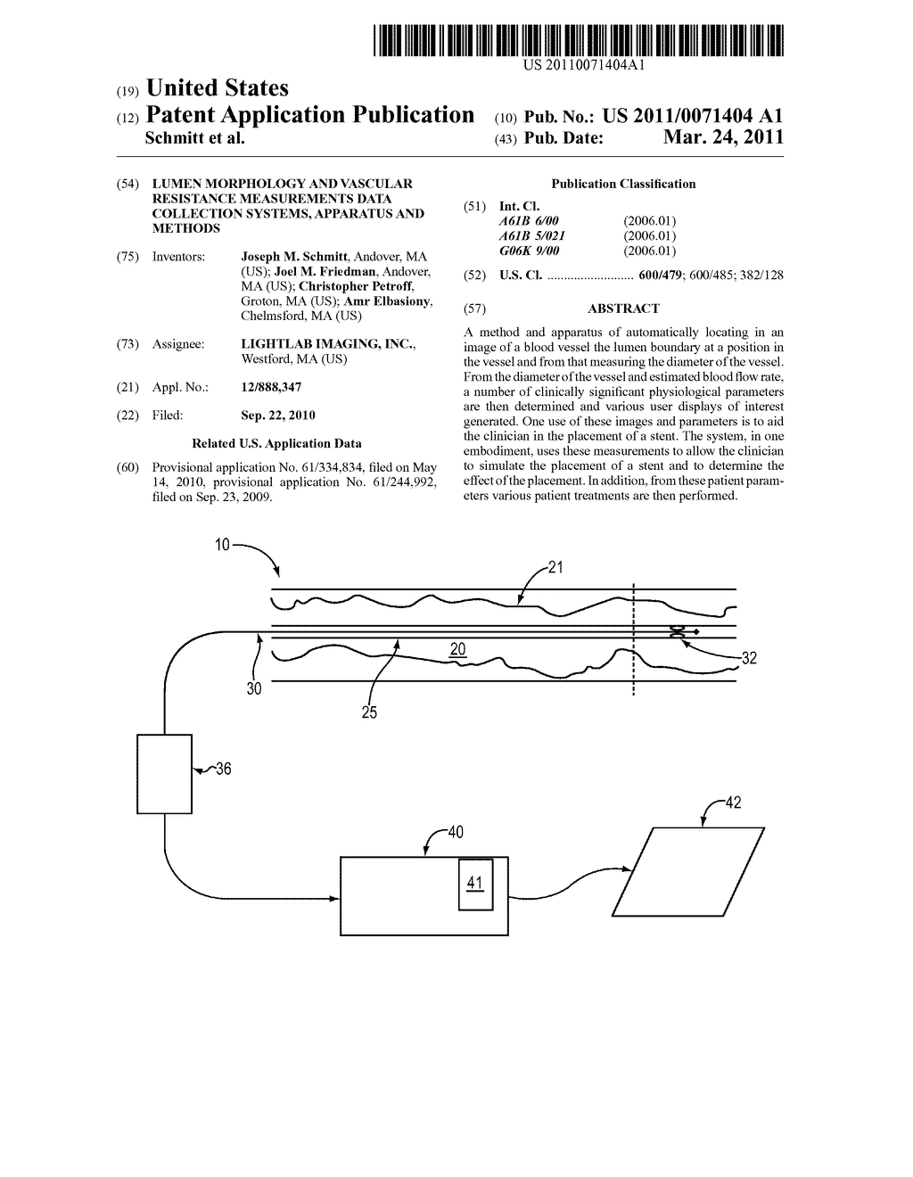 Lumen Morphology and Vascular Resistance Measurements Data Collection Systems, Apparatus and Methods - diagram, schematic, and image 01