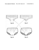 Shape modification of absorbent portion and crotch area of adult male disposable undergarments to improve comfort in adult males suffering only minor incontinence while reducing cost to manufacture diagram and image