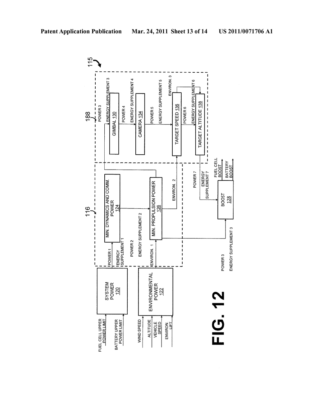 METHOD FOR MANAGING POWER AND ENERGY IN A FUEL CELL POWERED AERIAL VEHICLE BASED ON SECONDARY OPERATION PRIORITY - diagram, schematic, and image 14