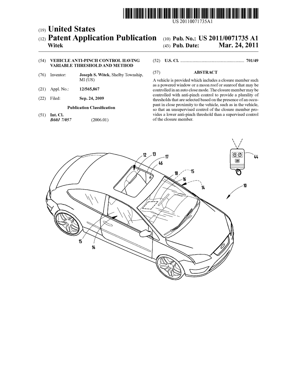 VEHICLE ANTI-PINCH CONTROL HAVING VARIABLE THRESHOLD AND METHOD - diagram, schematic, and image 01
