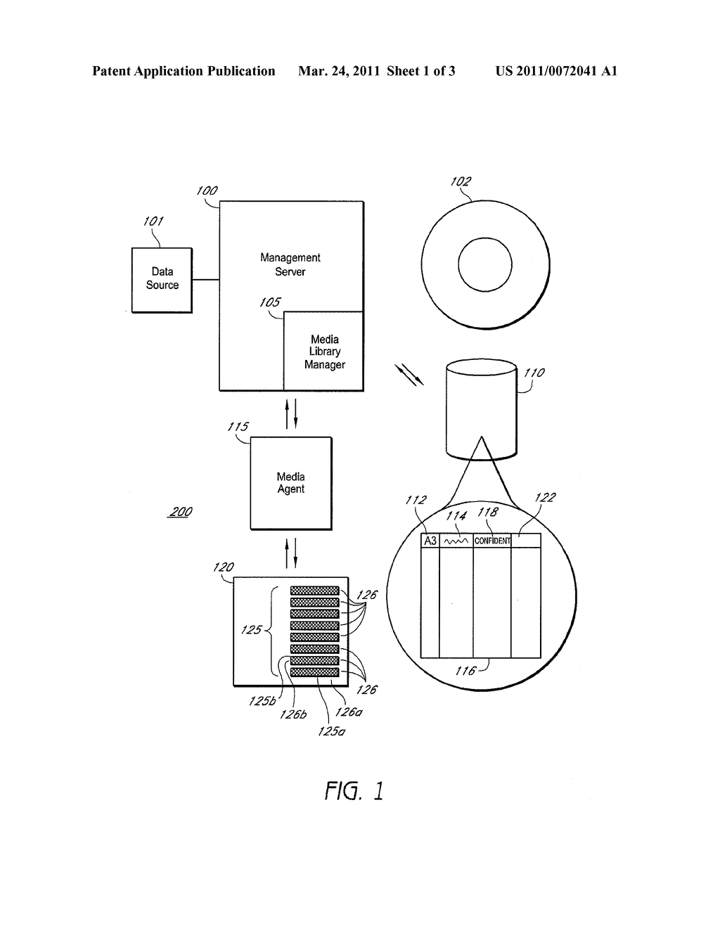 SYSTEMS AND METHODS FOR MANAGING LOCATION OF MEDIA INI A STORAGE SYSTEM - diagram, schematic, and image 02