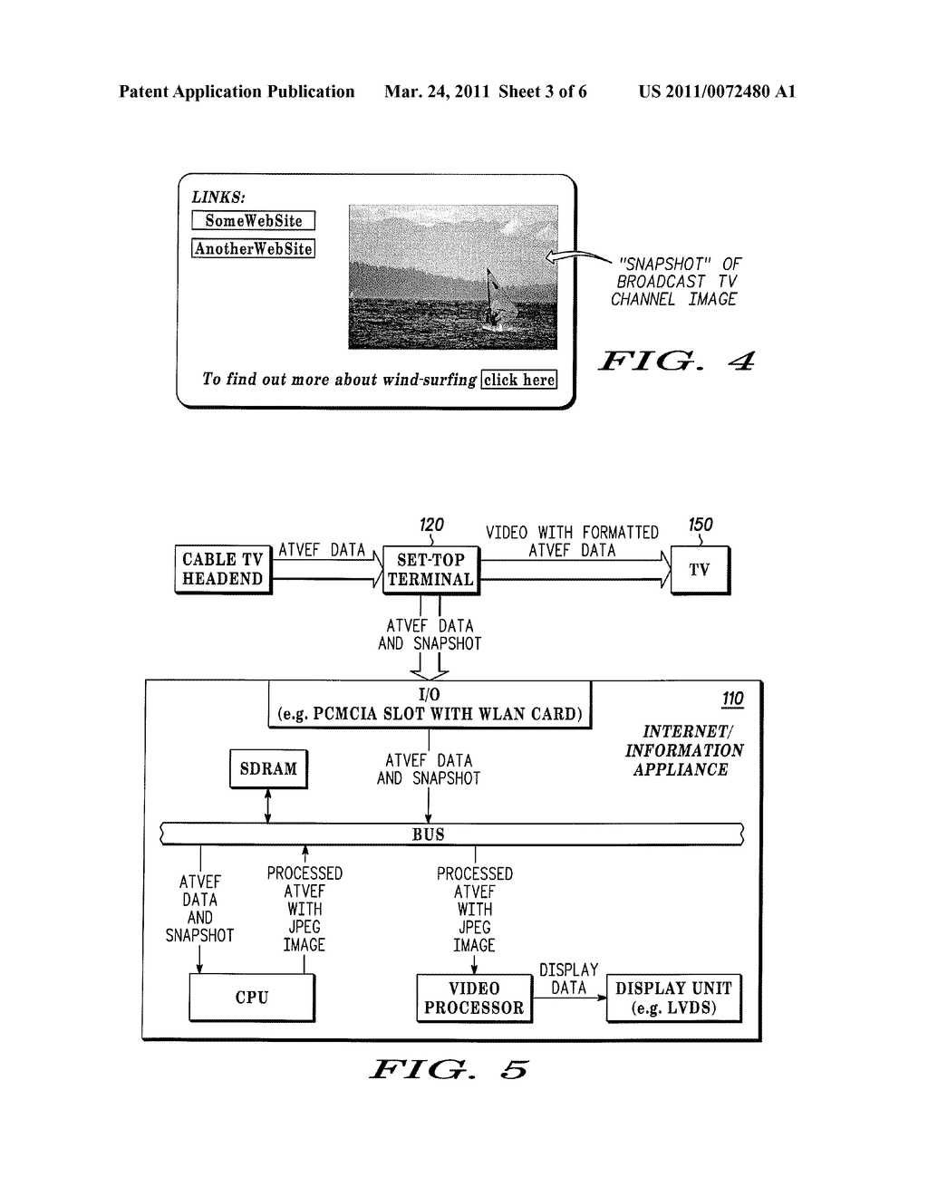 Method and Apparatus for Forwarding Television Channel Video Image Snapshots to an Auxiliary Display Device - diagram, schematic, and image 04