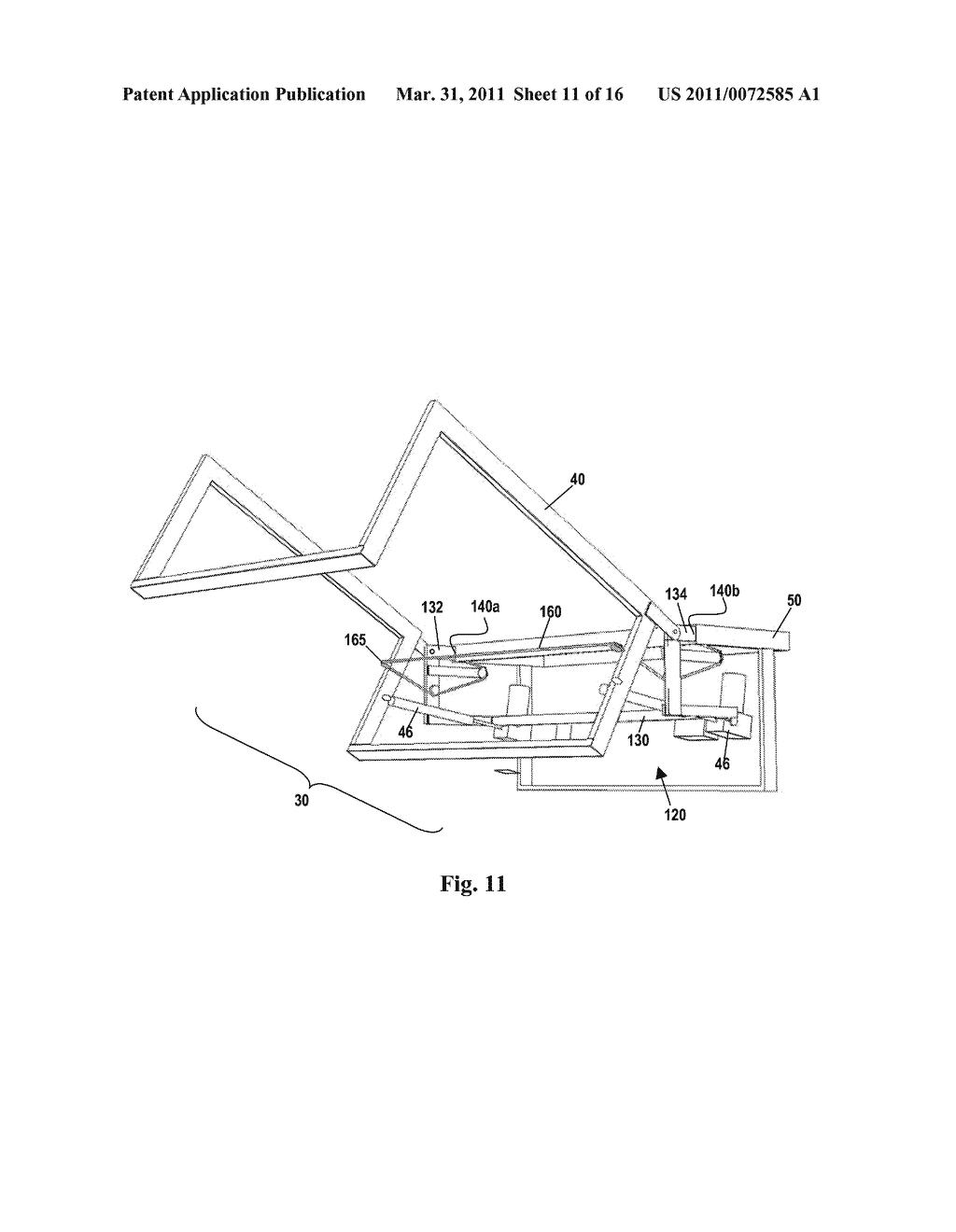 Adjustable Bed with Sliding Subframe for Torso Subsection - diagram, schematic, and image 12