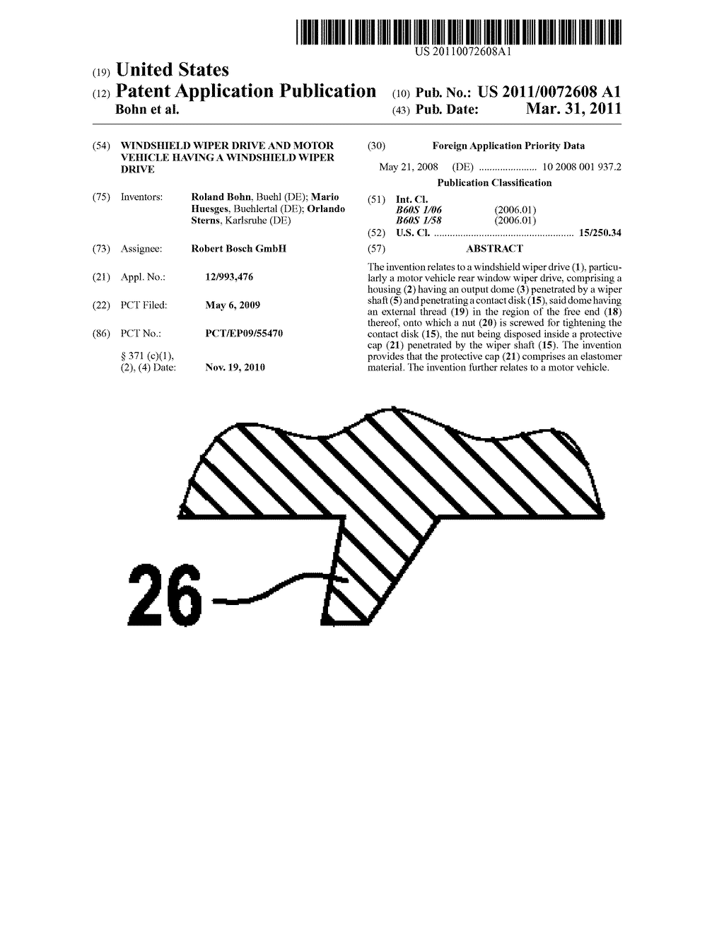 WINDSHIELD WIPER DRIVE AND MOTOR VEHICLE HAVING A WINDSHIELD WIPER DRIVE - diagram, schematic, and image 01