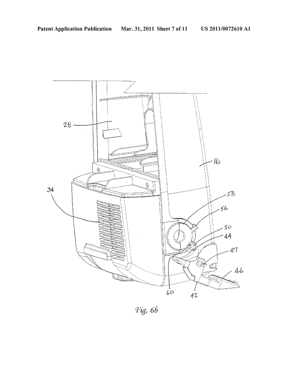 UPRIGHT VACUUM CLEANER HAVING LATCH MECHANISM WITH REPLACEABLE STOP - diagram, schematic, and image 08