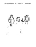 PLASTIC WATER METER WITH METAL THREADS diagram and image