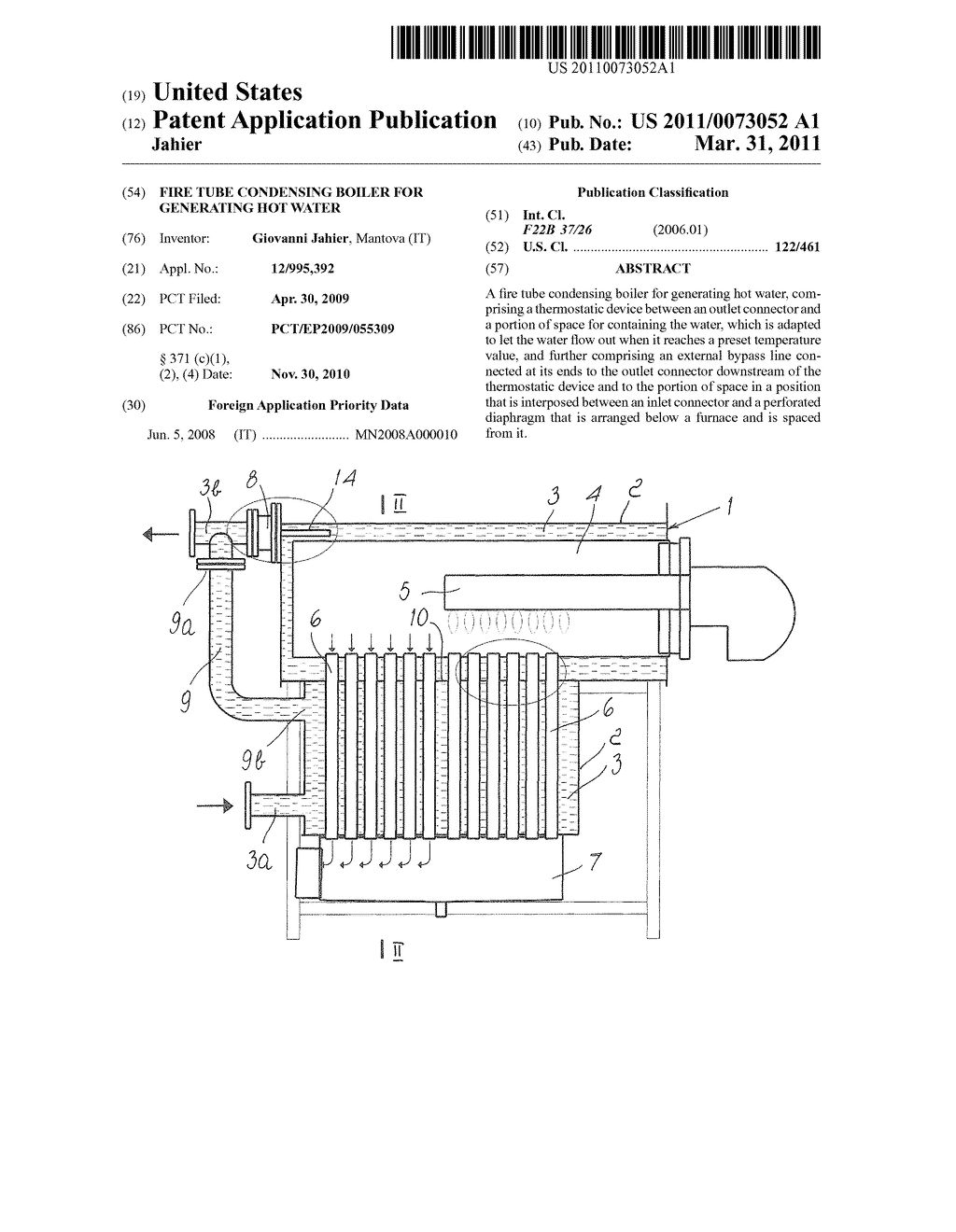 FIRE TUBE CONDENSING BOILER FOR GENERATING HOT WATER - diagram, schematic, and image 01