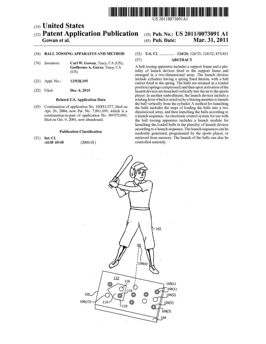Ball tossing apparatus and method - diagram, schematic, and image 01