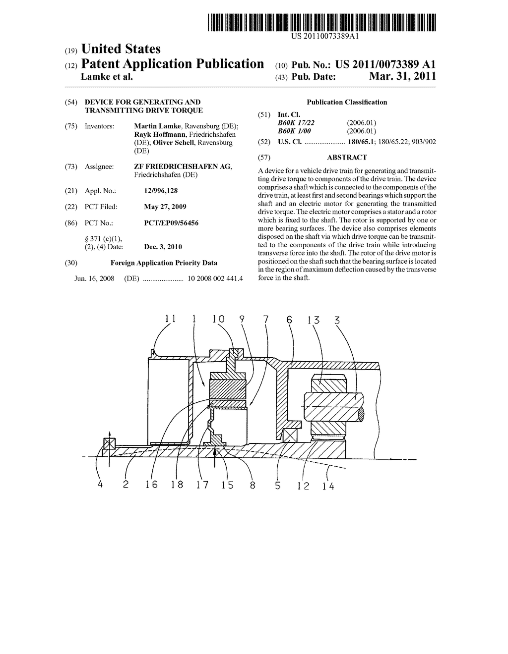 DEVICE FOR GENERATING AND TRANSMITTING DRIVE TORQUE - diagram, schematic, and image 01