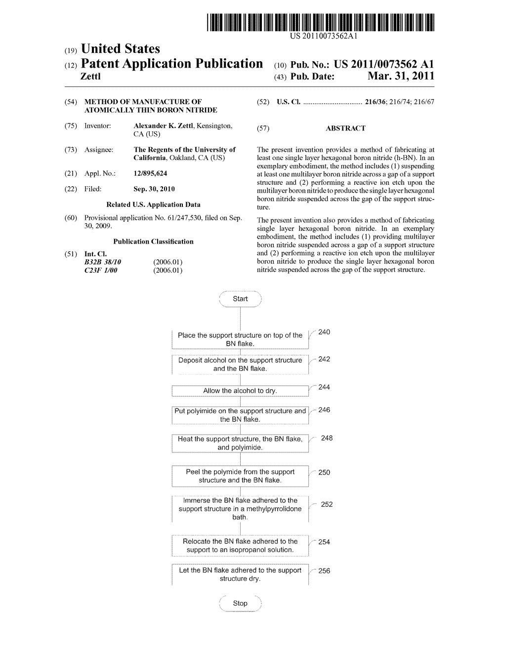 METHOD OF MANUFACTURE OF ATOMICALLY THIN BORON NITRIDE - diagram, schematic, and image 01