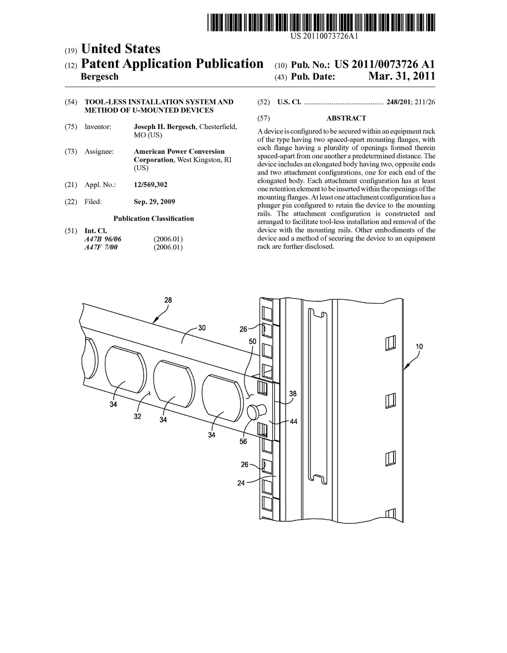 TOOL-LESS INSTALLATION SYSTEM AND METHOD OF U-MOUNTED DEVICES - diagram, schematic, and image 01