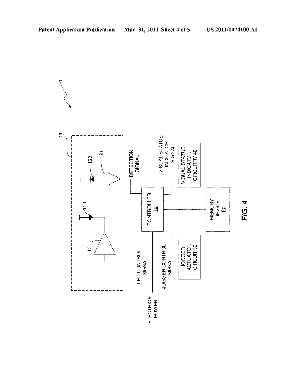 METHOD AND APPARATUS FOR USE IN A DOCUMENT JOGGER SYSTEM FOR AUTOMATICALLY DETECTING AND RESPONDING TO CONDITIONS OCCURRING IN THE DOCUMENT JOGGER SYSTEM - diagram, schematic, and image 05