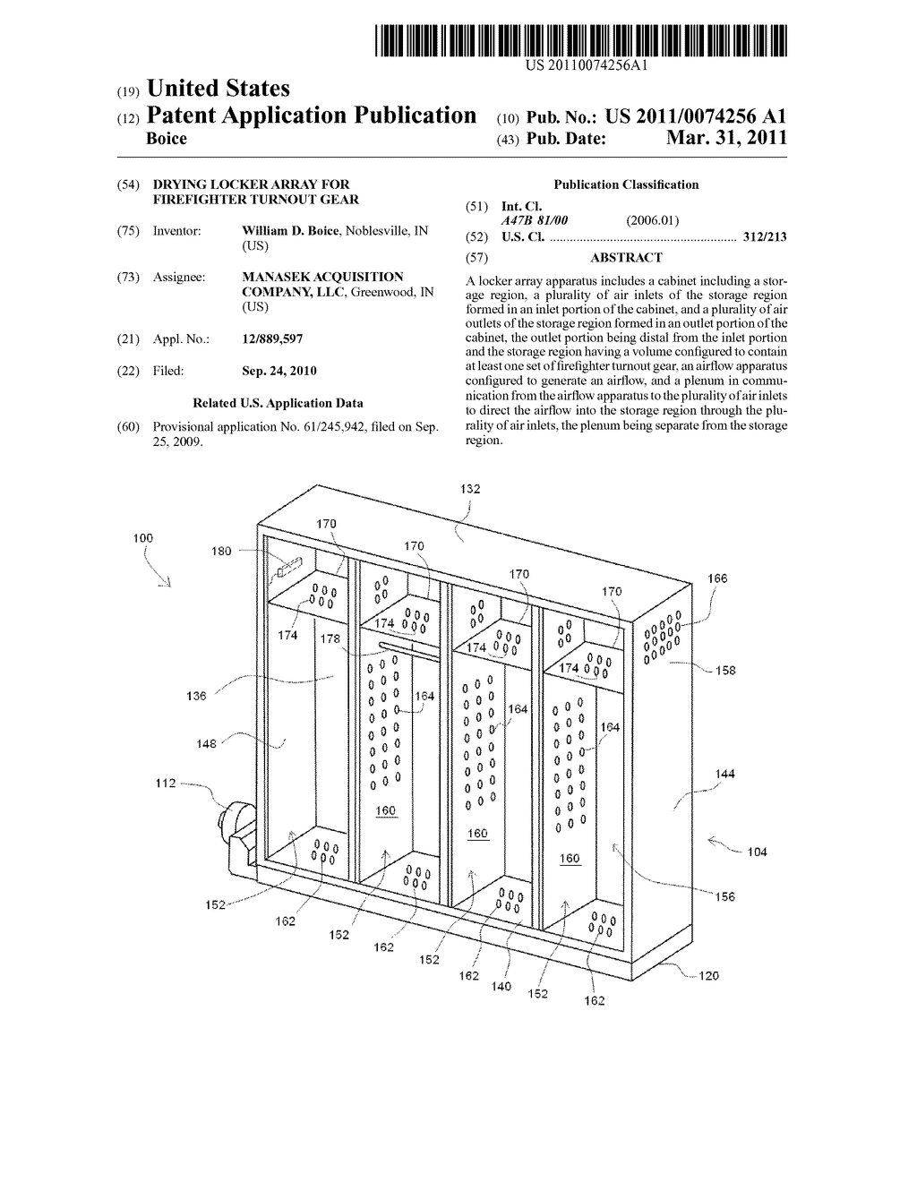 Drying Locker Array For Firefighter Turnout Gear - diagram, schematic, and image 01