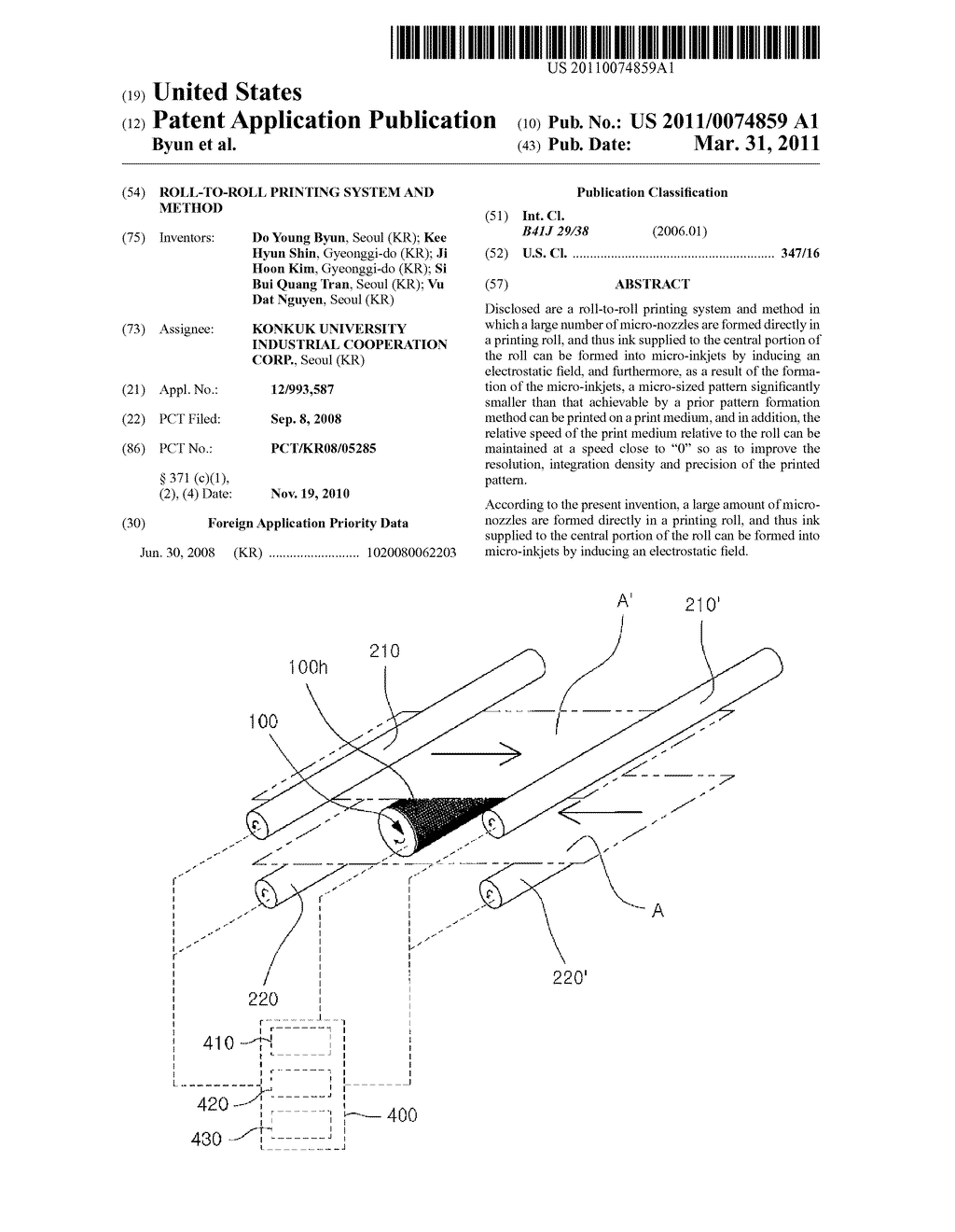 Roll-to-Roll Printing System and Method - diagram, schematic, and image 01