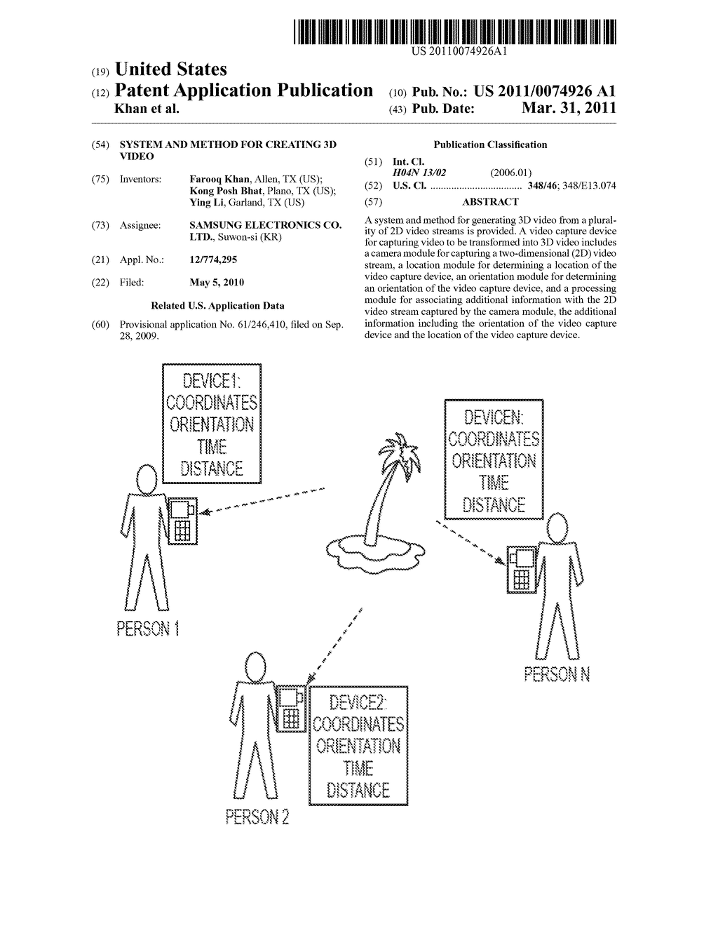 SYSTEM AND METHOD FOR CREATING 3D VIDEO - diagram, schematic, and image 01