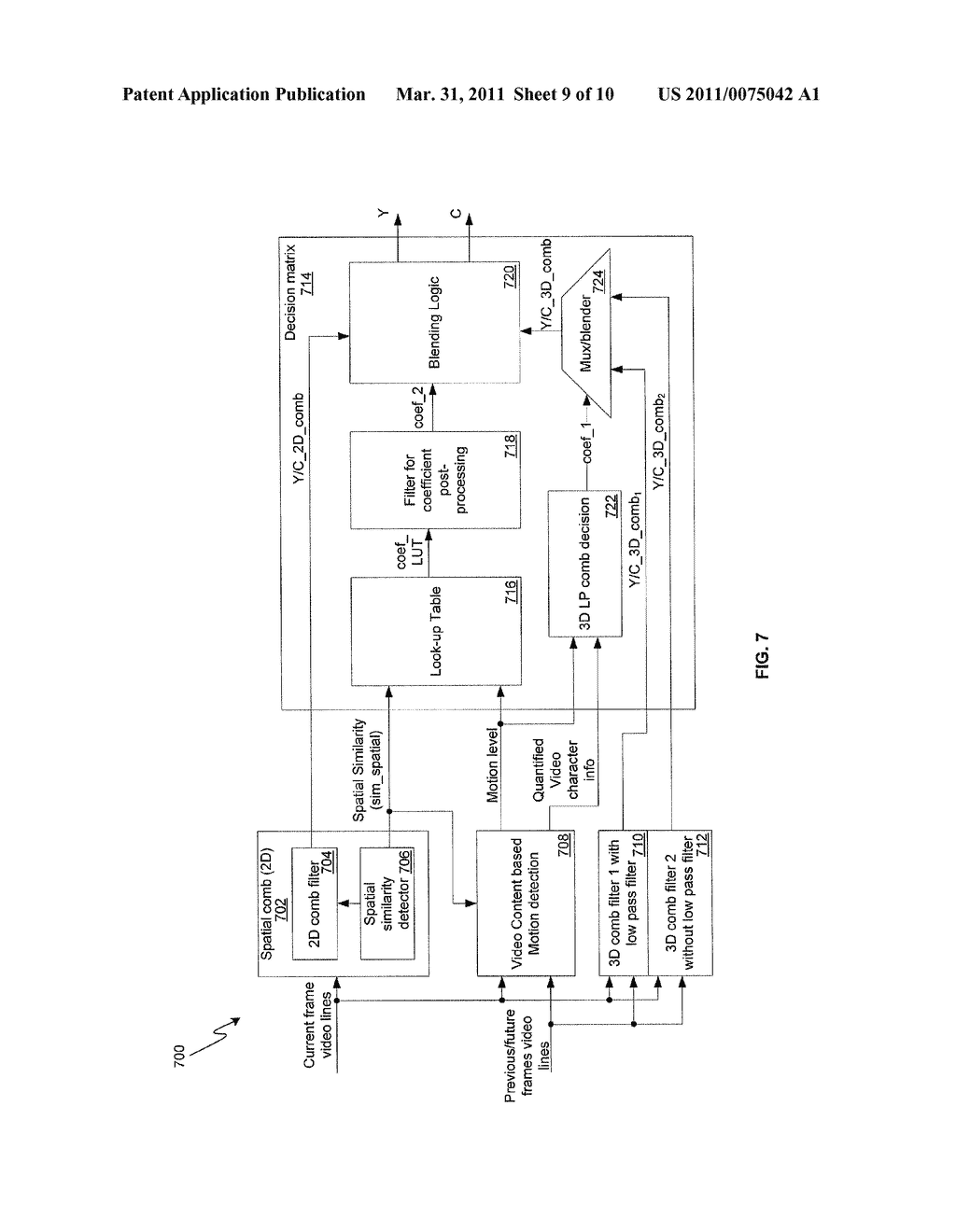 Method and System for Advanced Motion Detection and Decision Mechanism for a Comb Filter in an Analog Video Decoder - diagram, schematic, and image 10