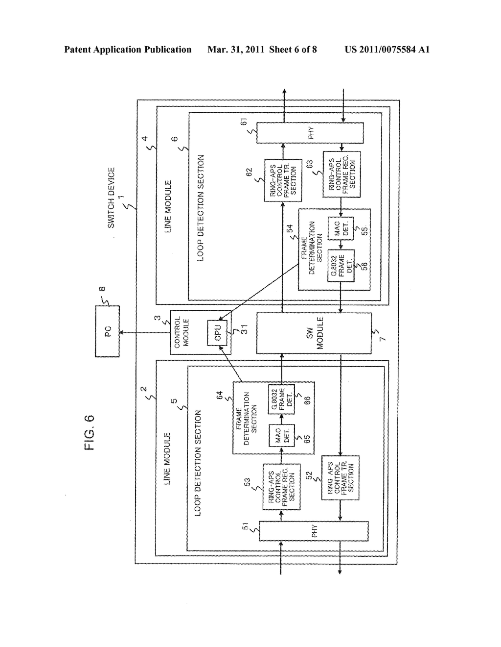 SWITCH DEVICE AND LOOP DETECTION METHOD IN A RING NETWORK SYSTEM - diagram, schematic, and image 07