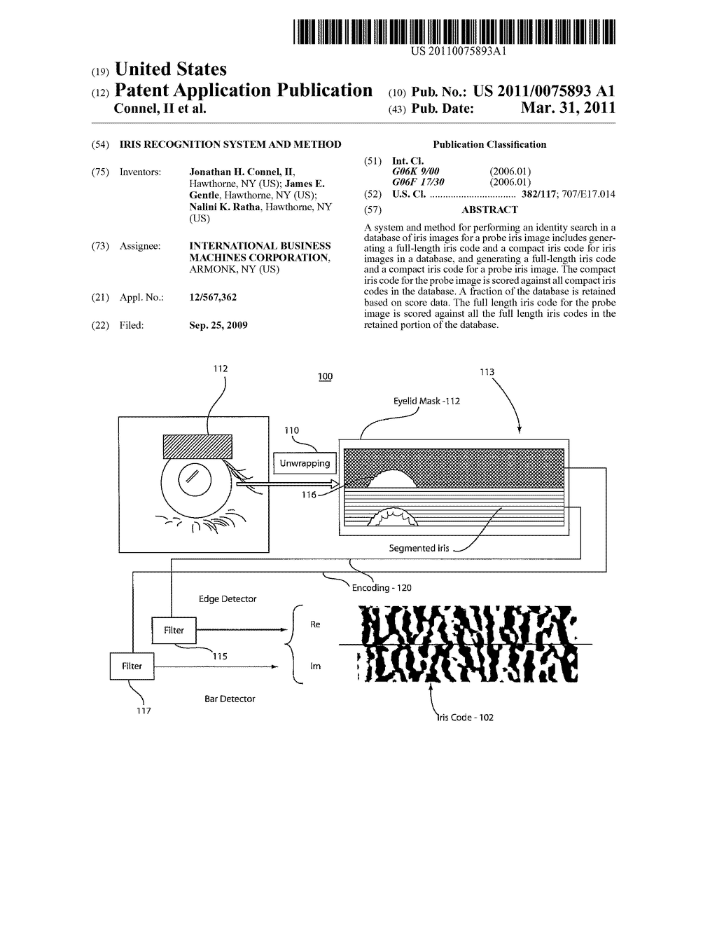 IRIS RECOGNITION SYSTEM AND METHOD - diagram, schematic, and image 01