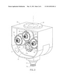 SWIVEL SPINDLE HEAD WITH GEAR DEVICE DRIVEN BY MULTIPLE TORQUE MOTORS diagram and image
