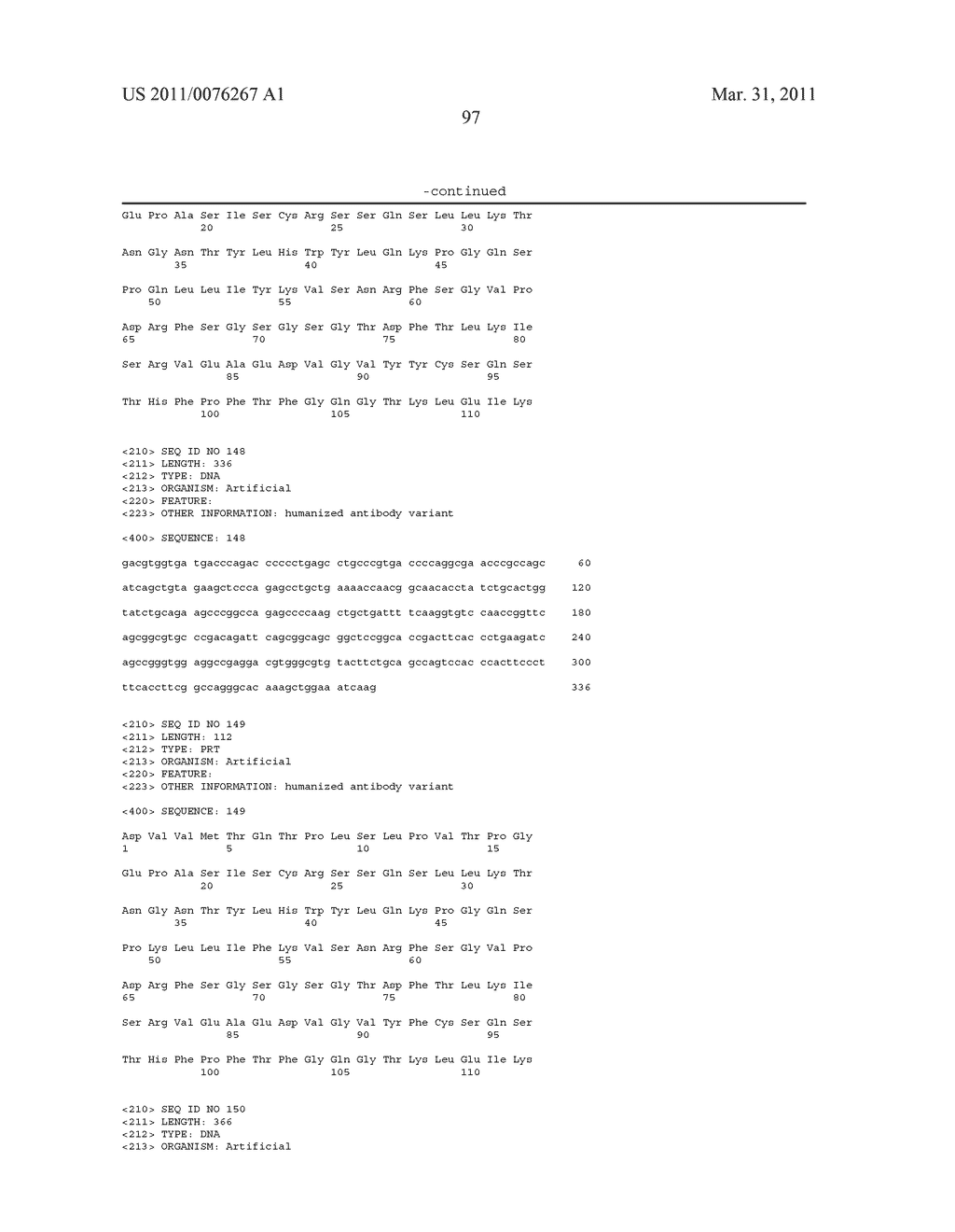 HUMANIZED ANTIBODY COMPOSITIONS AND METHODS FOR BINDING LYSOPHOSPHATIDIC ACID - diagram, schematic, and image 105