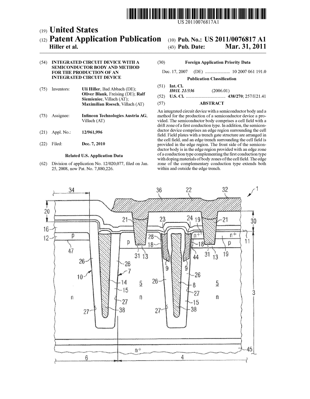 INTEGRATED CIRCUIT DEVICE WITH A SEMICONDUCTOR BODY AND METHOD FOR THE PRODUCTION OF AN INTEGRATED CIRCUIT DEVICE - diagram, schematic, and image 01