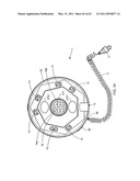 Wall-mountable electrical power supplying device for mounting to a wall surface about a standard wall-mounted power receptacle, using a mounting bracket arranged between the housing and wall surface and an electrical power supply plug integrated with the housing diagram and image