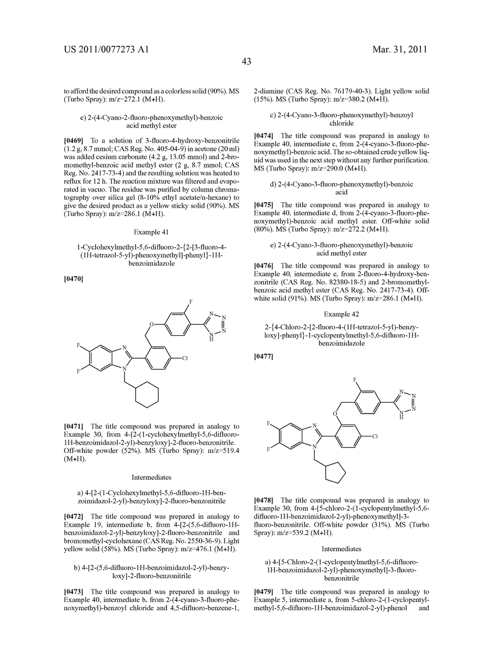 NEW BENZIMIDAZOLE DERIVATIVES - diagram, schematic, and image 44