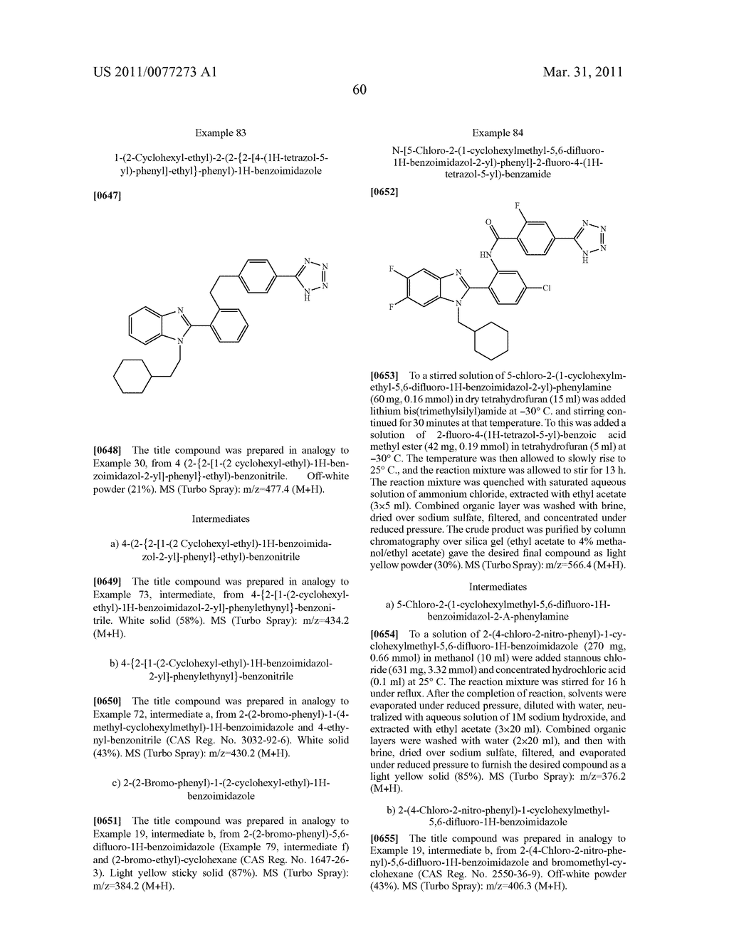 NEW BENZIMIDAZOLE DERIVATIVES - diagram, schematic, and image 61