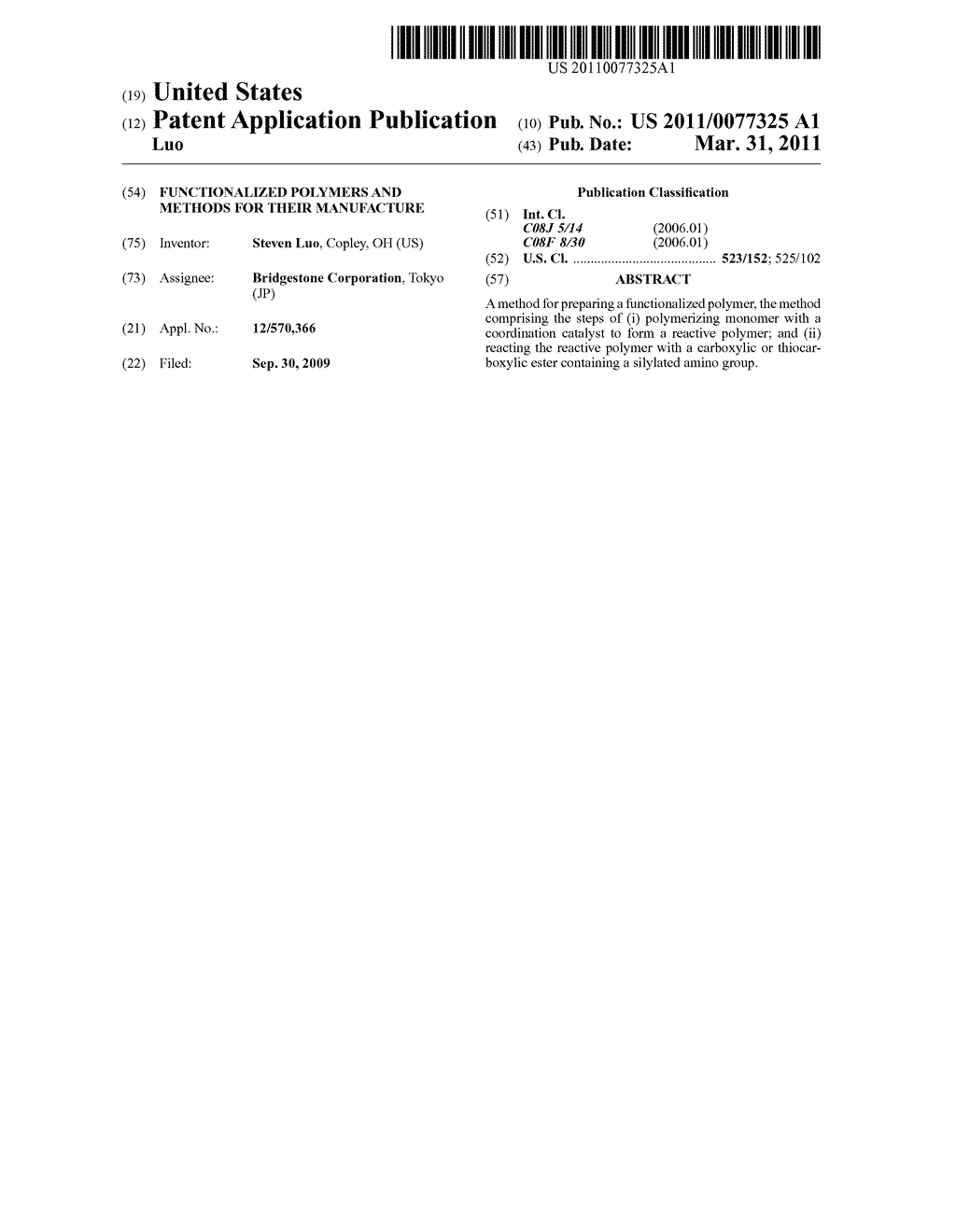 FUNCTIONALIZED POLYMERS AND METHODS FOR THEIR MANUFACTURE - diagram, schematic, and image 01