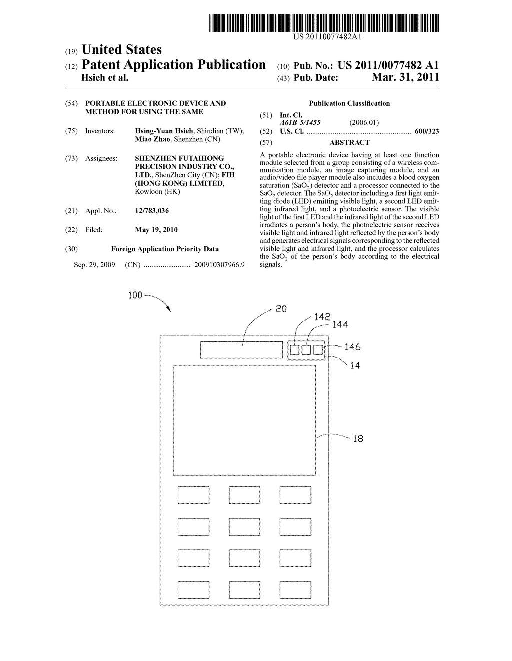 PORTABLE ELECTRONIC DEVICE AND METHOD FOR USING THE SAME - diagram, schematic, and image 01