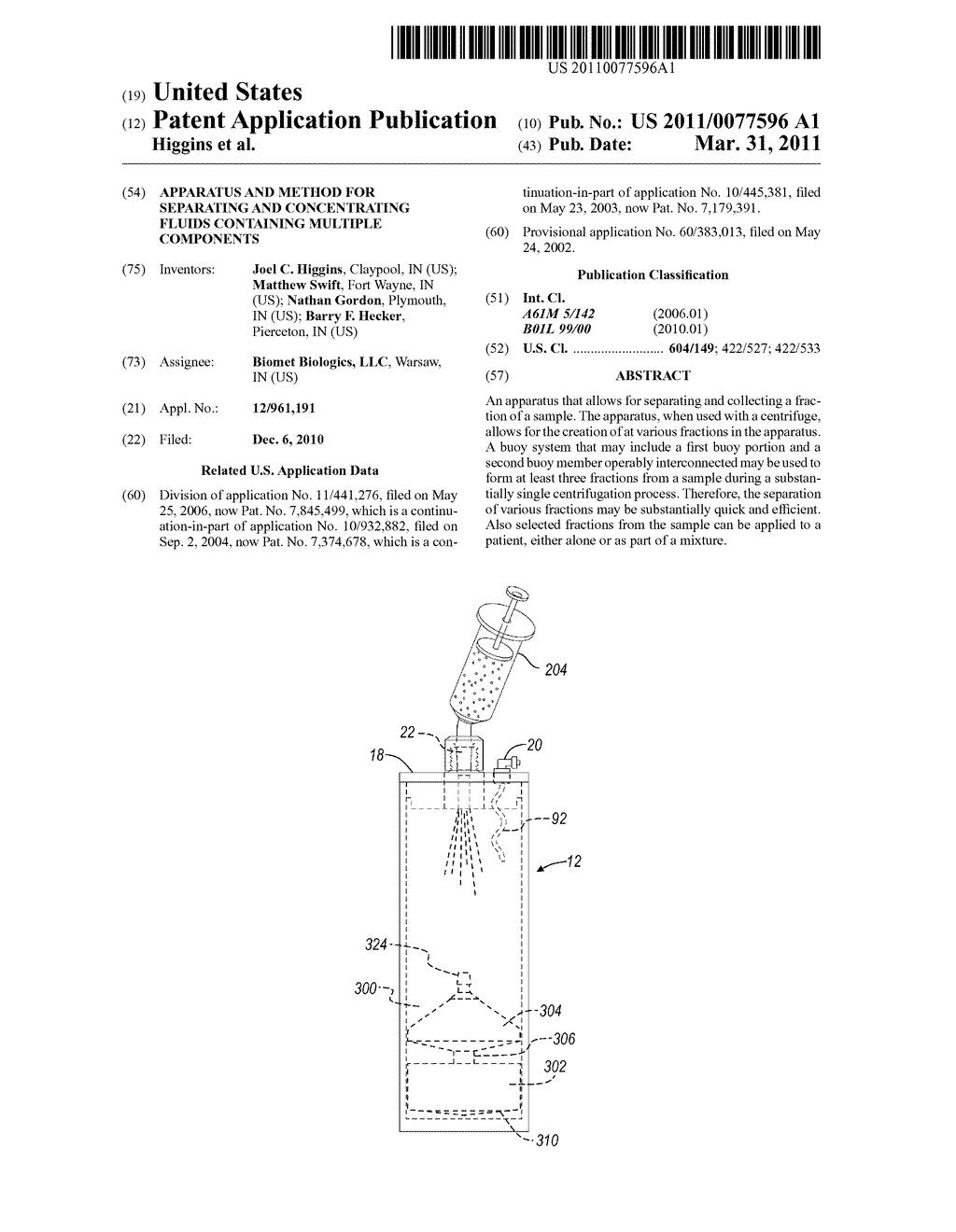 Apparatus and Method for Separating and Concentrating Fluids Containing Multiple Components - diagram, schematic, and image 01