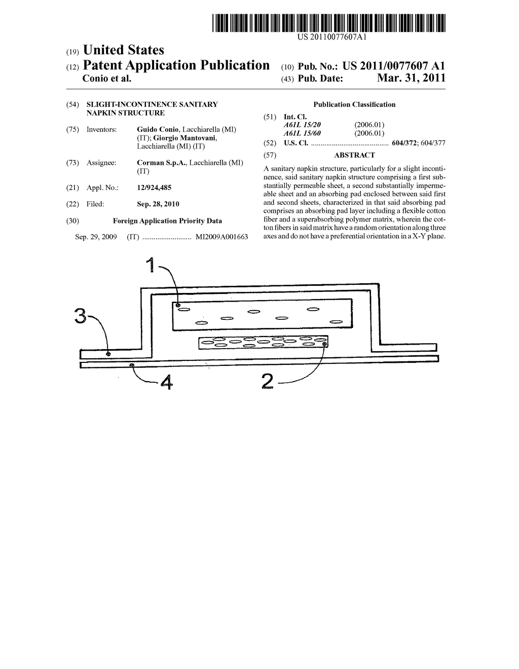 Slight-incontinence sanitary napkin structure - diagram, schematic, and image 01