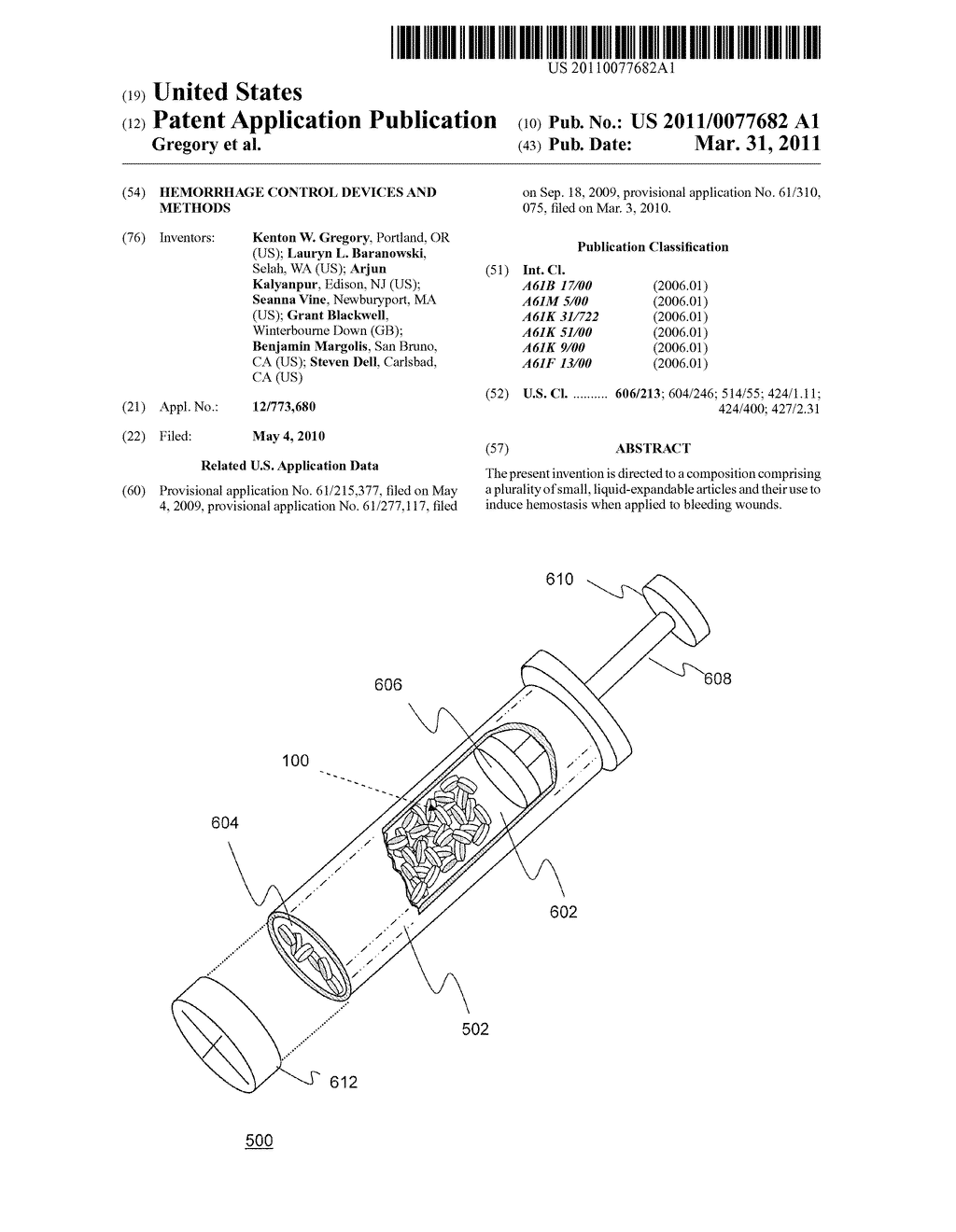 Hemorrhage Control Devices and Methods - diagram, schematic, and image 01