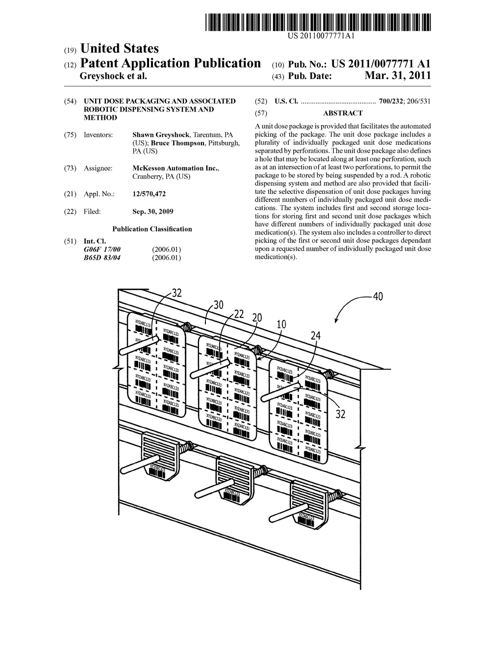 Unit Dose Packaging And Associated Robotic Dispensing System And Method - diagram, schematic, and image 01