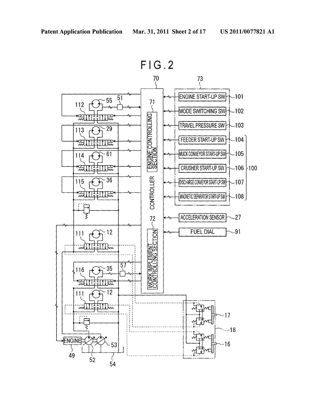 Self-Propelled Crushing Machine and Method of Controlling the Same - diagram, schematic, and image 03