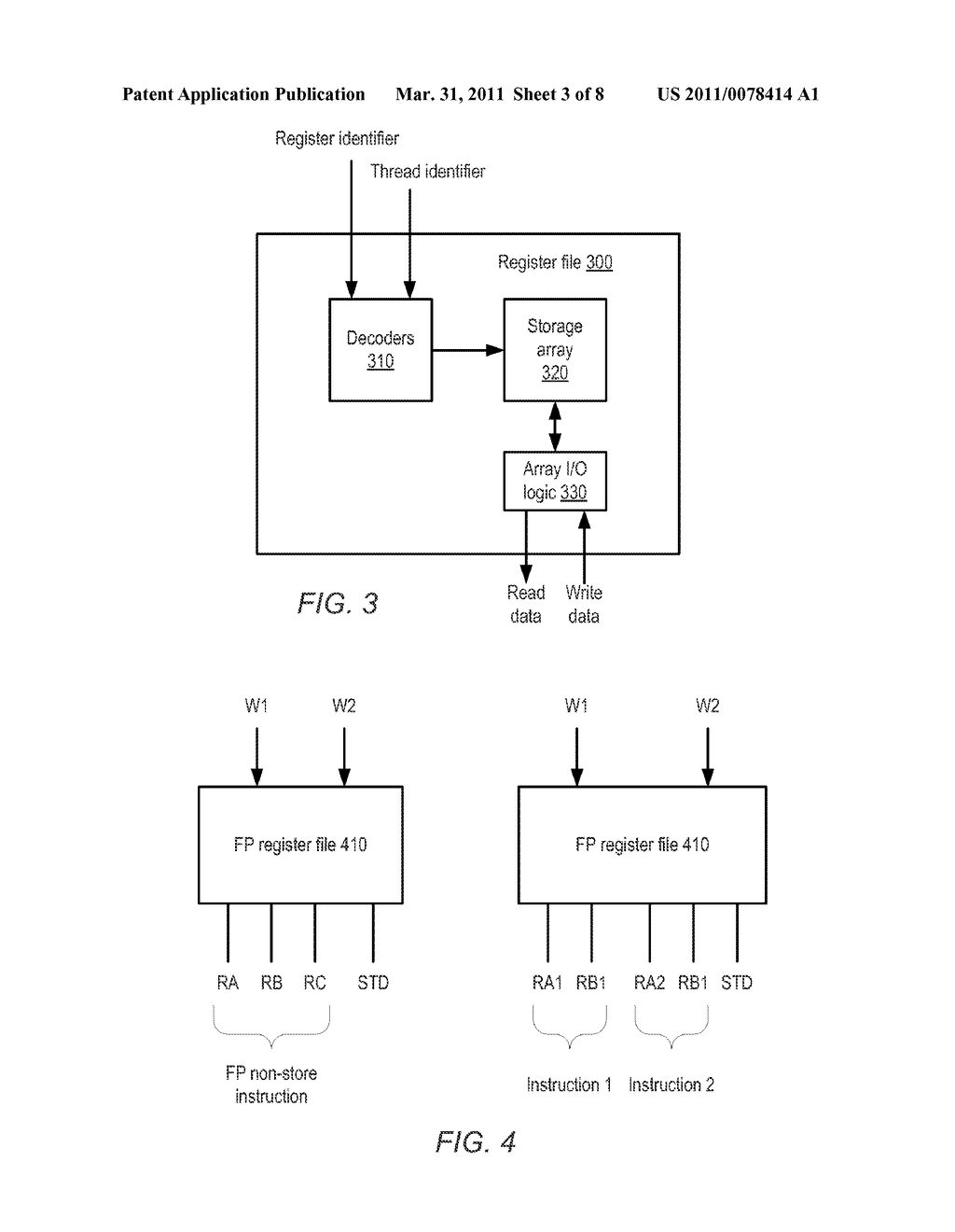 MULTIPORTED REGISTER FILE FOR MULTITHREADED PROCESSORS AND PROCESSORS EMPLOYING REGISTER WINDOWS - diagram, schematic, and image 04
