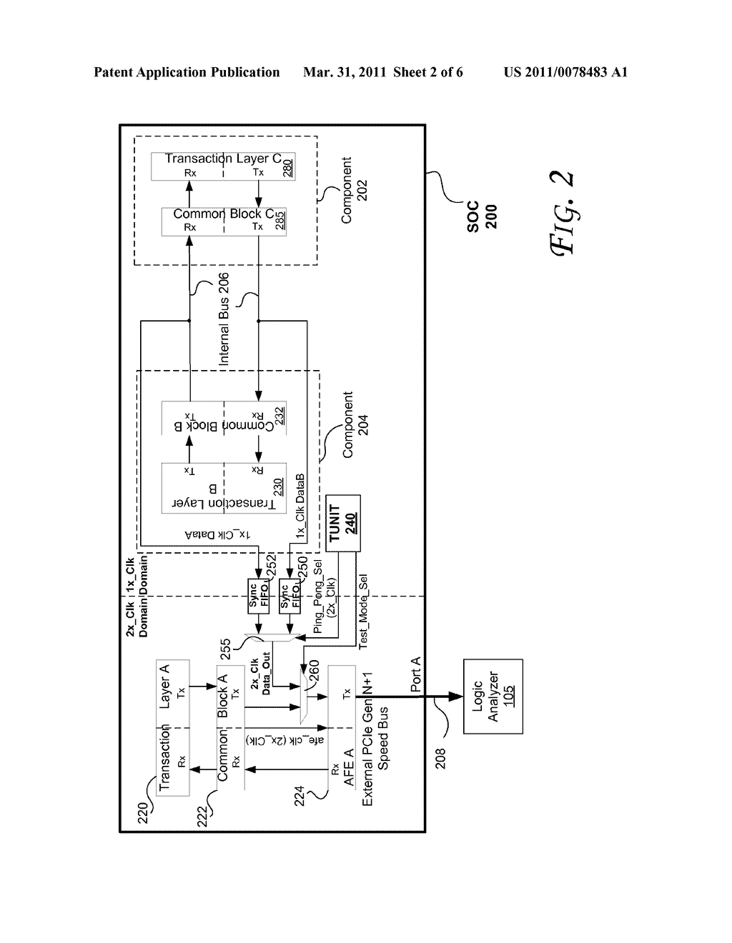 OBSERVING AN INTERNAL LINK VIA AN EXISTING PORT FOR SYSTEM ON CHIP DEVICES - diagram, schematic, and image 03