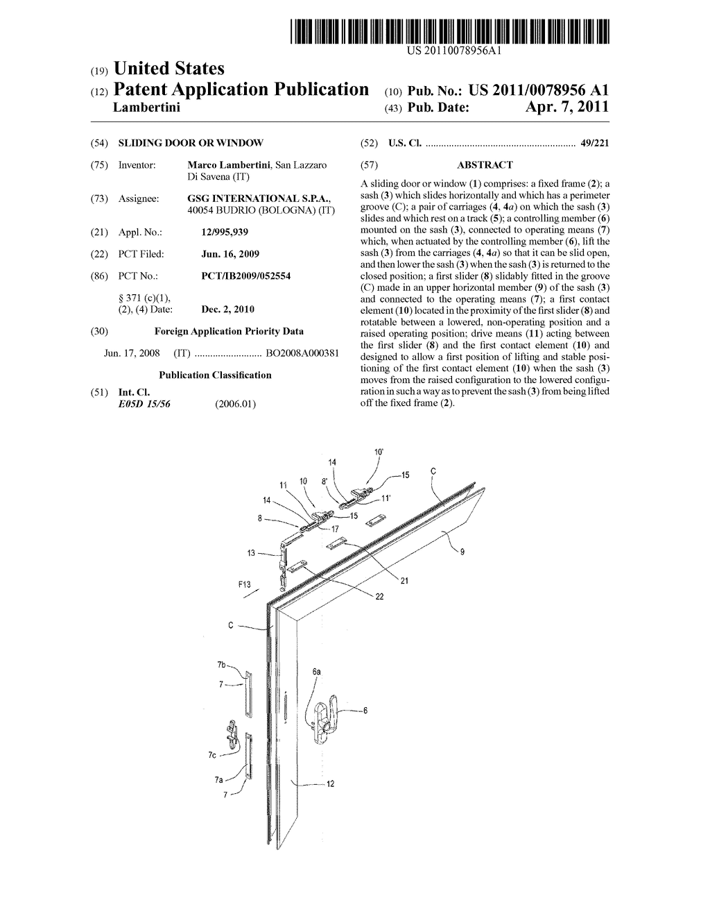 SLIDING DOOR OR WINDOW - diagram, schematic, and image 01