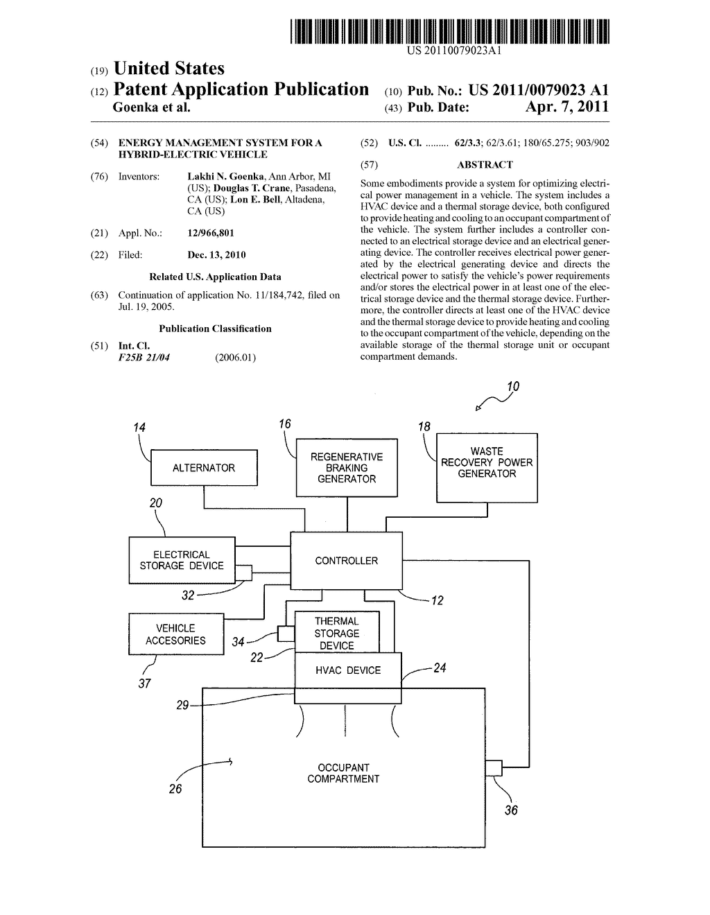 ENERGY MANAGEMENT SYSTEM FOR A HYBRID-ELECTRIC VEHICLE - diagram, schematic, and image 01